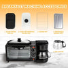 3-in-1 Breakfast Station Includes Coffee Maker Non-Stick Griddle Toaster Oven