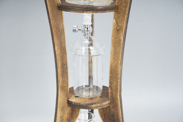 Ice Drip Glass Coffee Brew Pot Set Cold Brew Tower Coffee Maker Wooden 5-6 cup