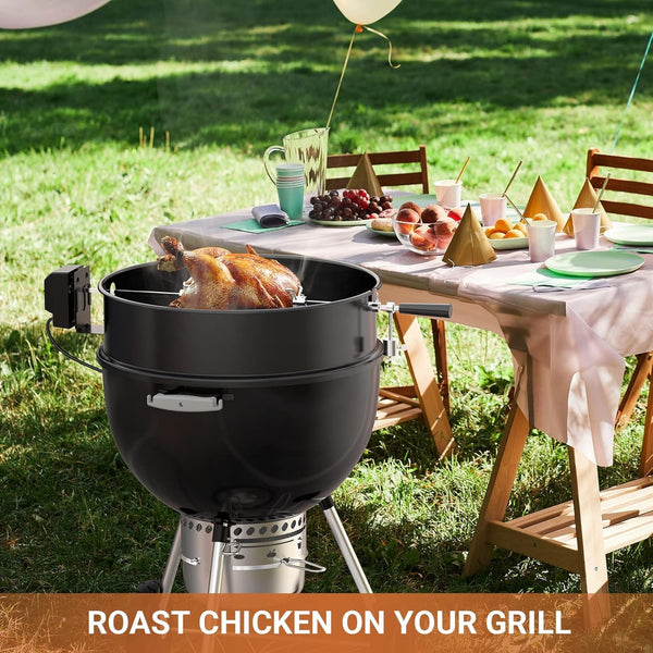 57cm Kettle Rotisserie Heavy-duty Electric Motor Charcoal Kettle Rotisserie Kit