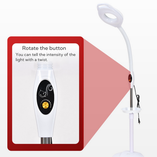 16x Gooseneck Magnifying Floor Lamp Glass Led Adjustable Floor Lamp Rolling Base