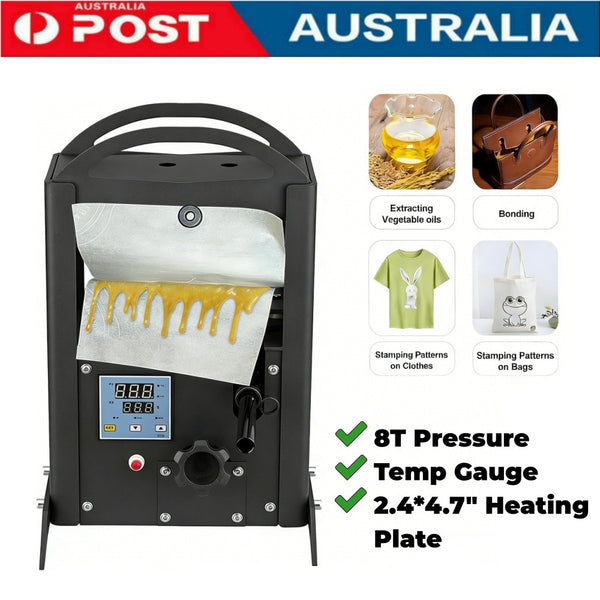 8T Hydraulic Heat Press Machine 2.4x4.7" Extraction Dual Heating Plates AU Plug