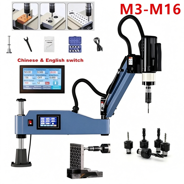Electric Threading Machine Drilling Threading M3-M16 Universal 360° Flexible Arm