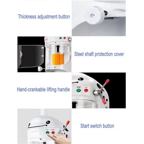 350W Ice Shaver Machine 90kgs/h Snow Cone Machine Commercial Shaved Ice Machine