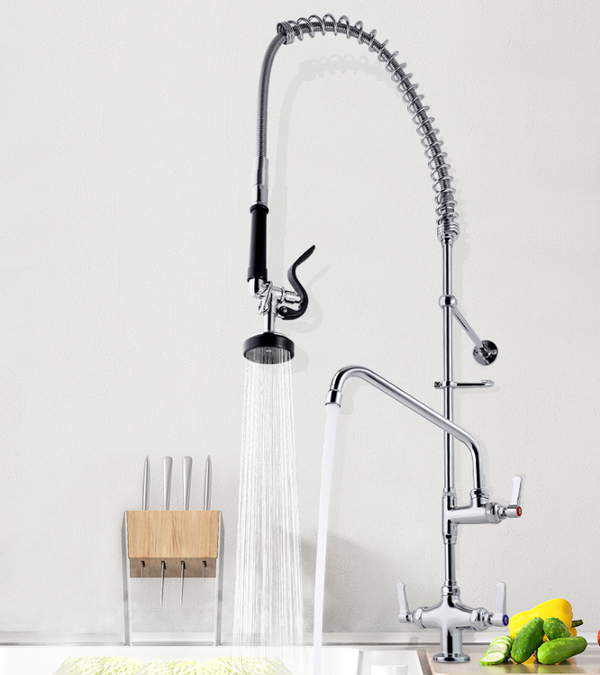 47" Commercial Pre-Rinse Sprayer High Pressure Washing Kitchen Sink Faucet AU