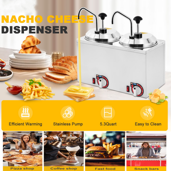 5L Sauce Fudge Pump Warmer Machine Hot Chocolate Cheese Dispenser Sauce Pump