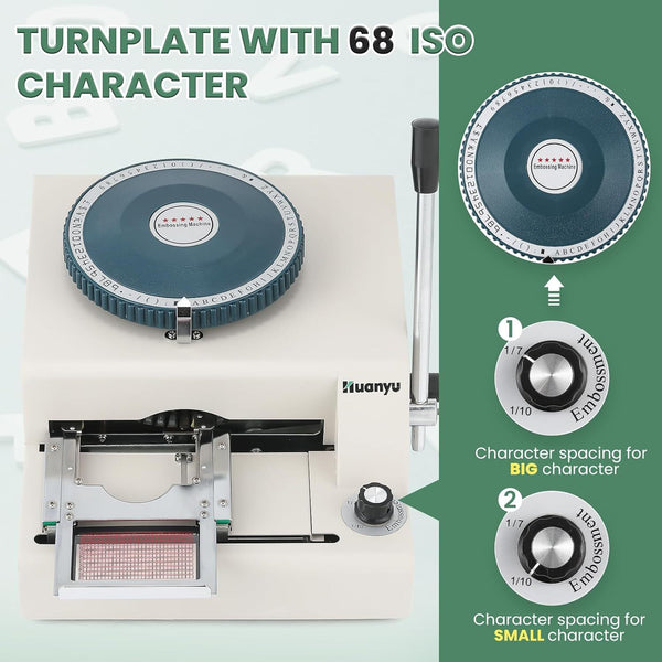 PVC Card Embosser Machine 72-Character Stamping Embossing For Bank/Office/Mall