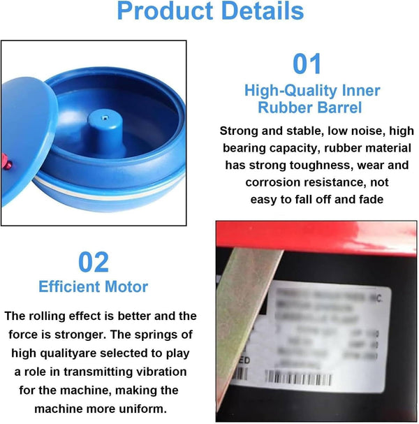 3.5L Electric Vibrating Tumbler Jewelry Polishing Machine Vibratory Rock Tumbler