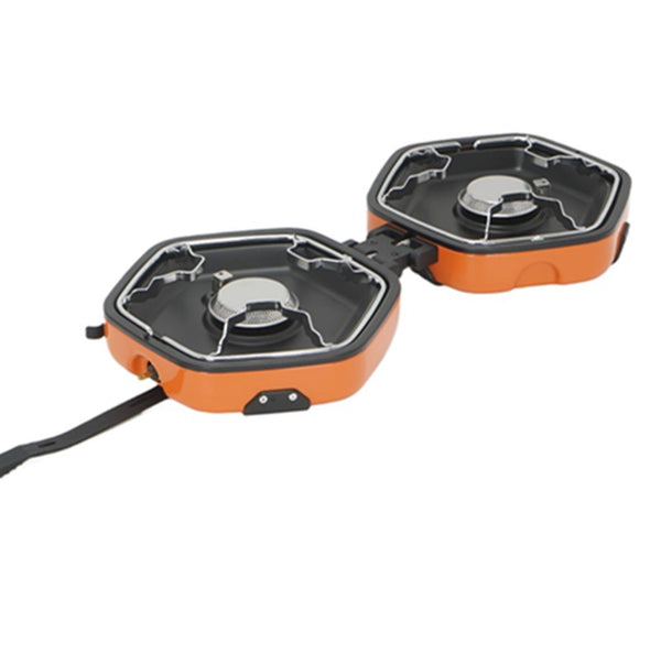 Outdoor Camping Portable Gas Stove Adjustable 2 Burners Foldable With Carry Bag