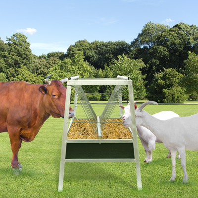 1.5M Feed Trough Goat Cattle Hay Grain Rubber Feeder Tray with Metal Bracket