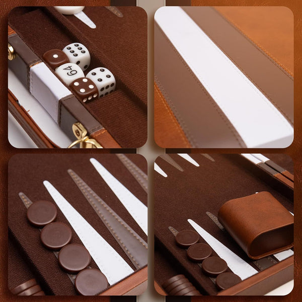 18 inch Premium Backgammon Board Game Set Large Classic Board Game Case Gifts