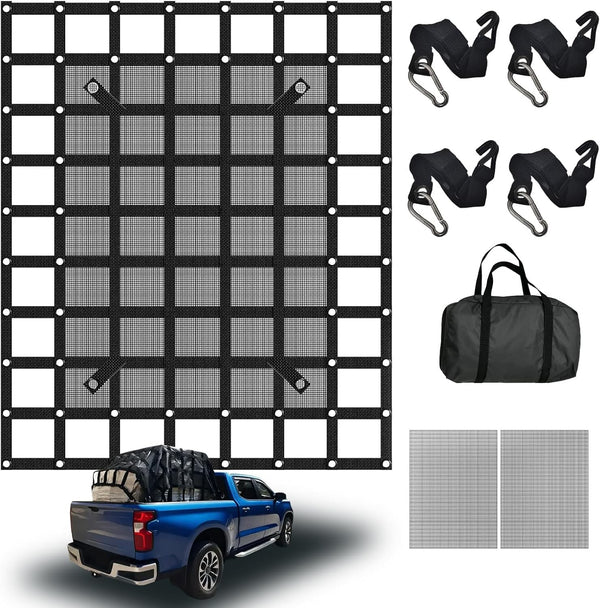 Heavy Duty Cargo Net 57"x72" or 81"x96" with Mesh Truck Bed Cargo Net Organizer