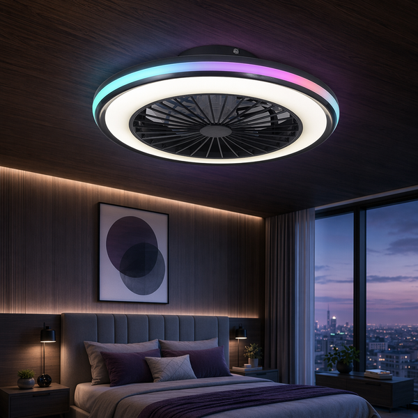 Modern Ceiling Fans Light LED Lights 6 Speeds App + Remote Control 3000K-6000K