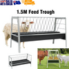 1.5M Feed Trough Goat Cattle Hay Grain Rubber Feeder Tray with Metal Bracket