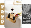 Flexible Bamboo Sofa Arm Chair Tray Table Organiser Snack Serving Tray Arm Rest