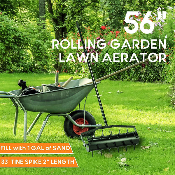 Rolling Lawn Aerator Lawn Aerator Tool Heavy Duty Lawn Soil Penetrator for Yard