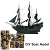 80cm Black Pearl Ship DIY Assemble Model Wooden Sailing Boat Toy Birthday Gifts