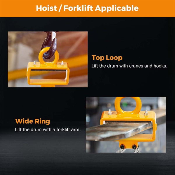 Drum Lifter Chain With Self-Locking Hook 4400 LBS Vertical Lift - 55 gallon drum