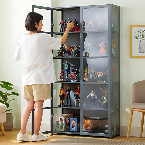 Figures Showcase Lego Display Cabinet w/ Acrylic Door Clear Bookshelf 4/5 Tier