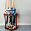 Pool Cue Rack Solid Wood Pool Stick Holder Floor Stand Holds 8 Pool Billiard Cue