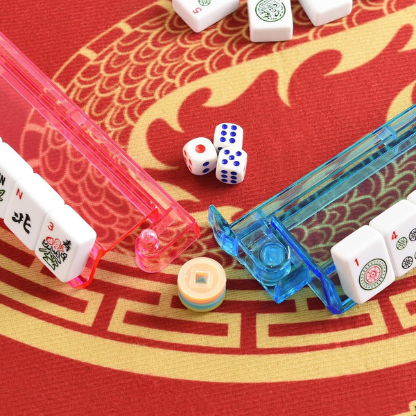 American Mahjong Set 166 Tiles 4 Pushers Racks Portable MahJong Travel Soft Bag