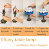 Retro Baroque LED Table Lamps Stained Glass Desk Lights Bedroom Reading Decor