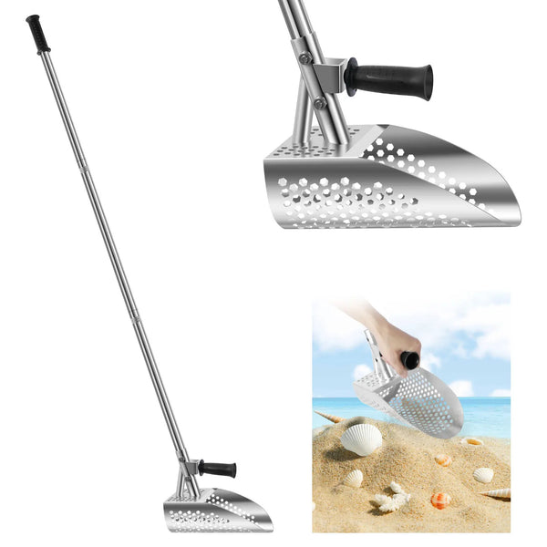 Beach Sand Scoop Metal Detecting Sand Scoop with Removable Long Handle Handheld