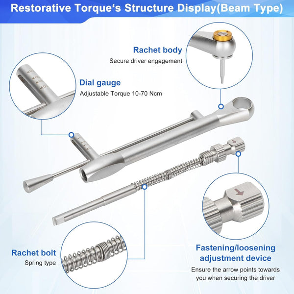 Dental Implant Torque Wrench Set Universal Prosthetic Kit Dental Implant Kit