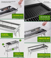 Outdoor Folding BBQ Grill Stove Charcoal Picnic Camping & Automatic Rotary Grill