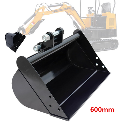 600mm Flat Tooth Backhoe Bucket Attachment Plain Mud Bucket Grading Attachment