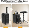 Tattoo Travel Case 5 In 1 Rolling Makeup Workstation with Armrest Stand 3 Drawer