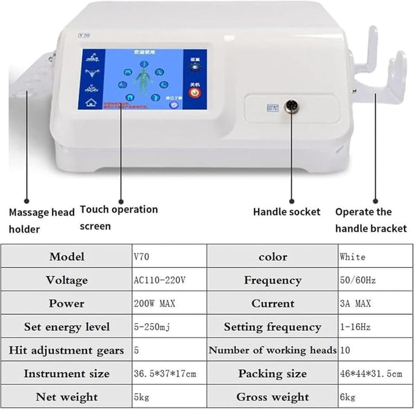 Shockwave Therapy Machine ESWT Shock Wave Therapy Device with 10 Heads&12 Modes