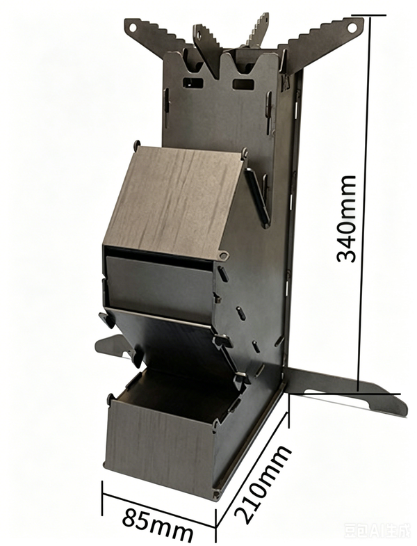 Rocket Stove for Cooking Portable Wood Fire Burning Camping Backyard Cooking BBQ