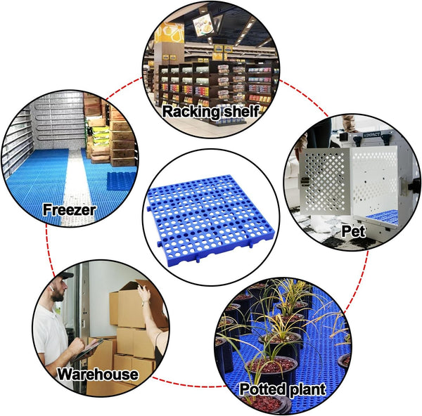 2x 40*40*3cm Plastic Pallets for Basement Garage Supermarket Storage Waterproof
