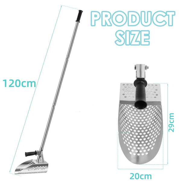 Beach Sand Scoop Metal Detecting Sand Scoop with Removable Long Handle Handheld