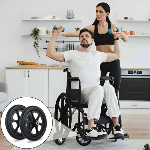 2× Replacement Parts 8'' Front Rear Wheel for Wheelchair Rollator Walker AU
