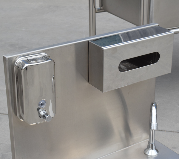 Wall-mounted Washbasin Knee Operated Sink With Faucet Soap & Towel Dispenser AU