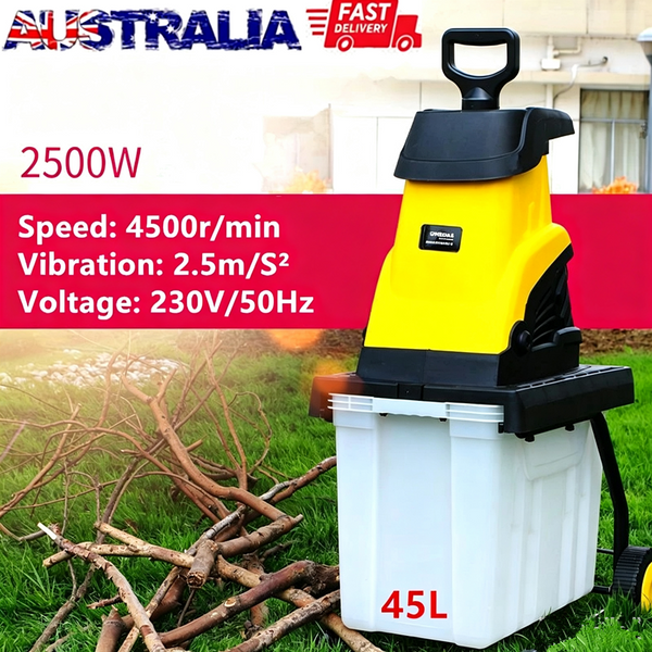 2500W Electric Wood Chipper Crushing Impact Shredder Garden Mulcher On Wheels AU