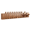 Walnut Wood Coat Rack 12 Hooks Piano Shape Wall Mounted Wall Hanger Clothes Hook