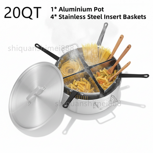 Pasta Cooker Noodle Cooking Machine w/ Stainless Steel Inserts Filter Baskets