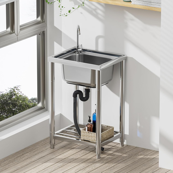 Utility Sink Free Standing Single Bowl Kitchen Sink Stainless Steel Sink AU