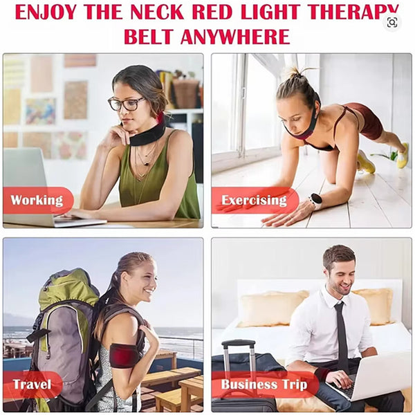 Red & Infrared Light Wrap for Neck 660nm Red & 850nm Near-Infrared Light Belt