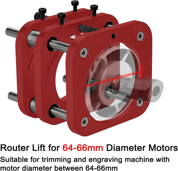 Aluminum Alloy Router Lift Table Router Lifts Base for 64-66mm Diameter Motors