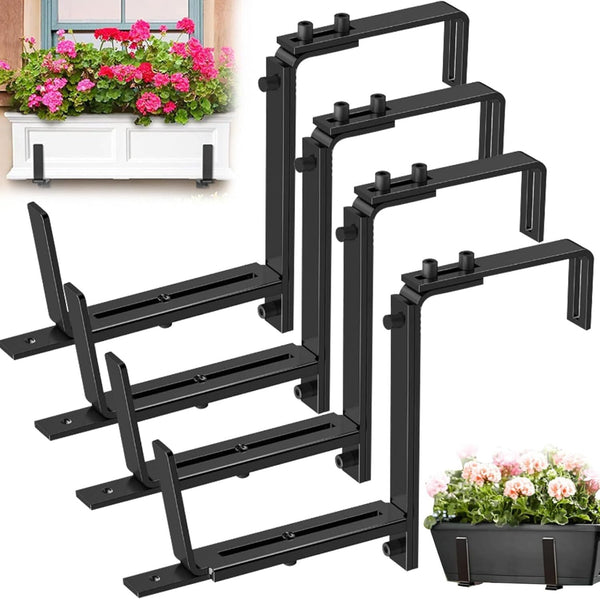 8 Pack Adjustable Window Planter Box Bracket Hanging Flower Pot Hanger Hook AU