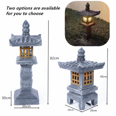Decor Pagoda Lantern Outdoor Statue Handcast Polyresin Garden Statue