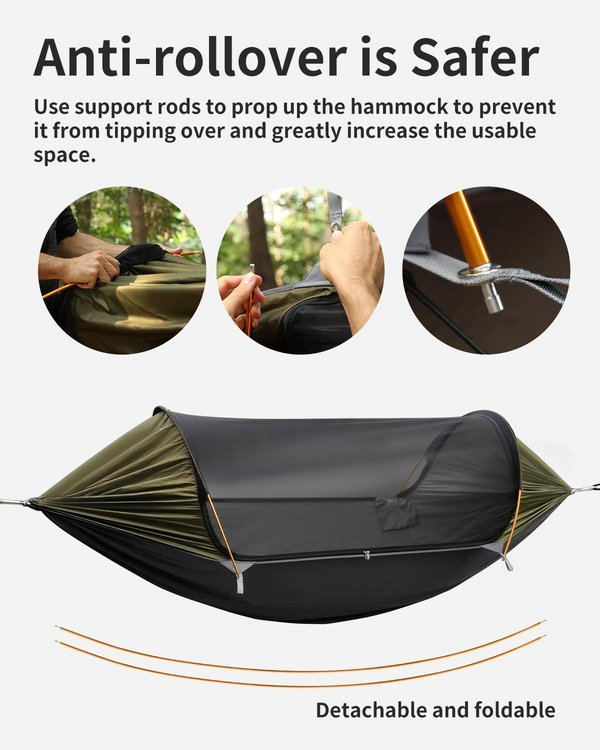Hanging Hammock Outdoor Garden Travel Beach Swinging Bed Camping with Sunshade
