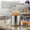 4L Kitchen Stainless Steel Deep Fryer Pot with Mesh Basket & Lid All Stovetops