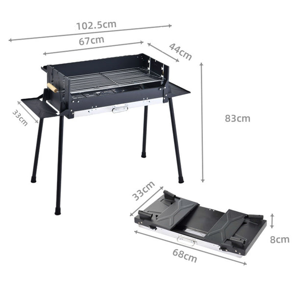BBQ Charcoal Grill Roast Outdoor Camping Barbecue w/ Adjustable Charcoal Height