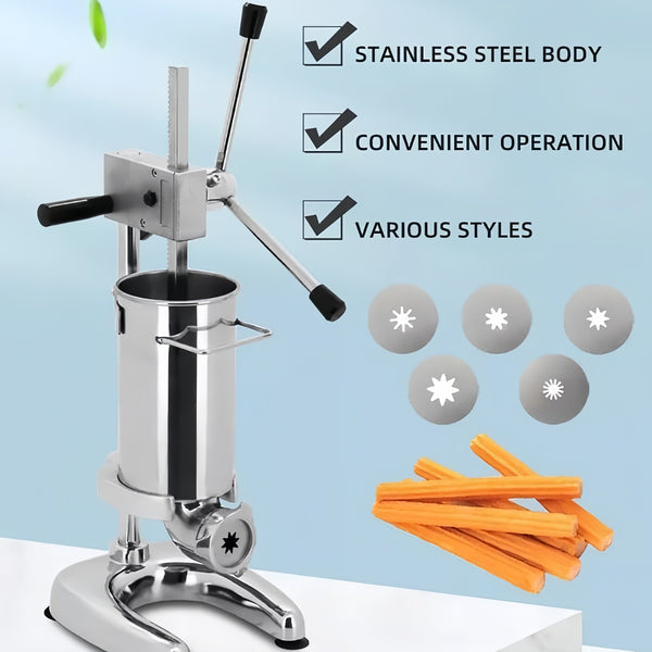 2L  5 Molds Commercial Manual Churro Maker Stainless Steel Churrera Machine AU