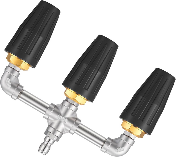 Triple Turbo Pressure Washer Nozzle 4000 PSI 1/4" Quick Connect M22 Brass Head