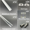 12X LED Strip Lights Aluminium channel Profile bar for Kitchen Cabinet 0.9M AU
